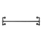 Wandkapstok, ophangstangen voor kleding, imitatie slang, industriële stijl, belasting 60 kg, eenvoudige montage, voor kleine ruimte, zwart