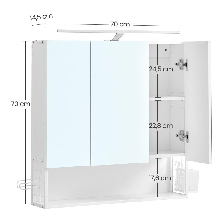 Best Design Spiegel Ballon Asymmetrisch 60x60 Cm Met LED Verlichting Rondom En One Touch Bediening 60