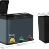 SONGMICS afvalbak voor de keuken, afvalbak, 45 liter