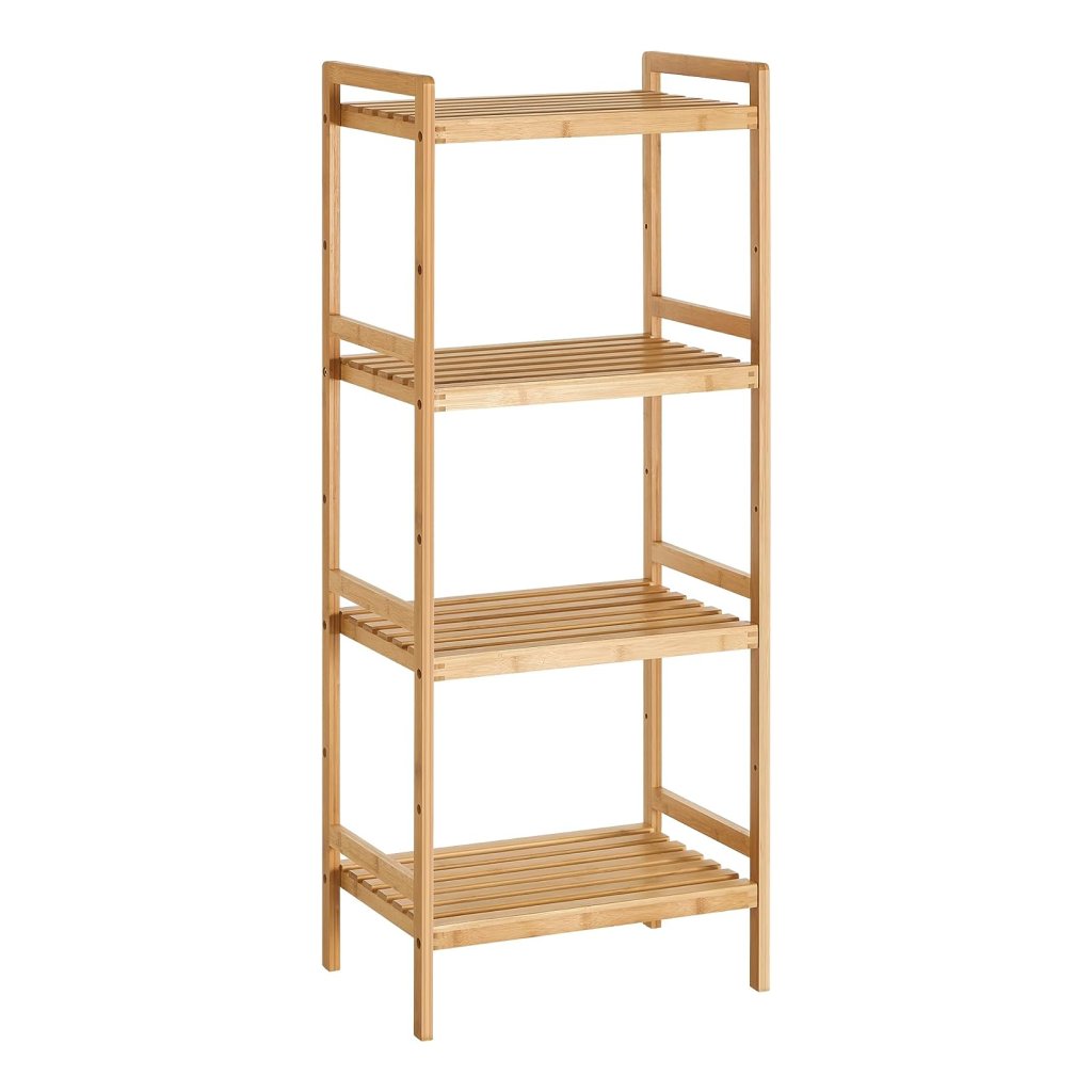 Bamboe rek met 4 niveaus, opbergkast voor badkamer, boekenkast, voor ...