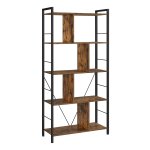 Boekenkast Boekenkast 5 verdiepingen woonkamer plank industriële opbergplank met open vakken voor thuiskantoor, slaapkamer, industriële stijl, rustiek bruin en zwart