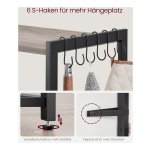 COSTWAY Keukenrek met kast, 3-laags bakkersrek met 2 open