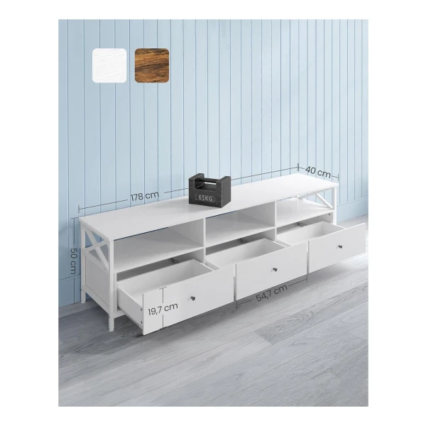 Lowboard In Scandinavische Stijl, Tv-plank, Tv-tafel, Tv-kast, Voor Je Flatscreen Gameconsoles Woonkamer Kantoor Wit Lowboard In Scandinavische Stijl, Tv-plank, Tv-tafel, Tv-kast, Voor Je Flatscreen Gameconsoles Woonkamer Kantoor Wit