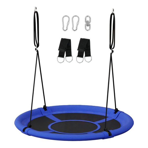 Schotelboom schommel, 40 inch, 700 lb belasting, inclusief ophangset, blauw en zwart