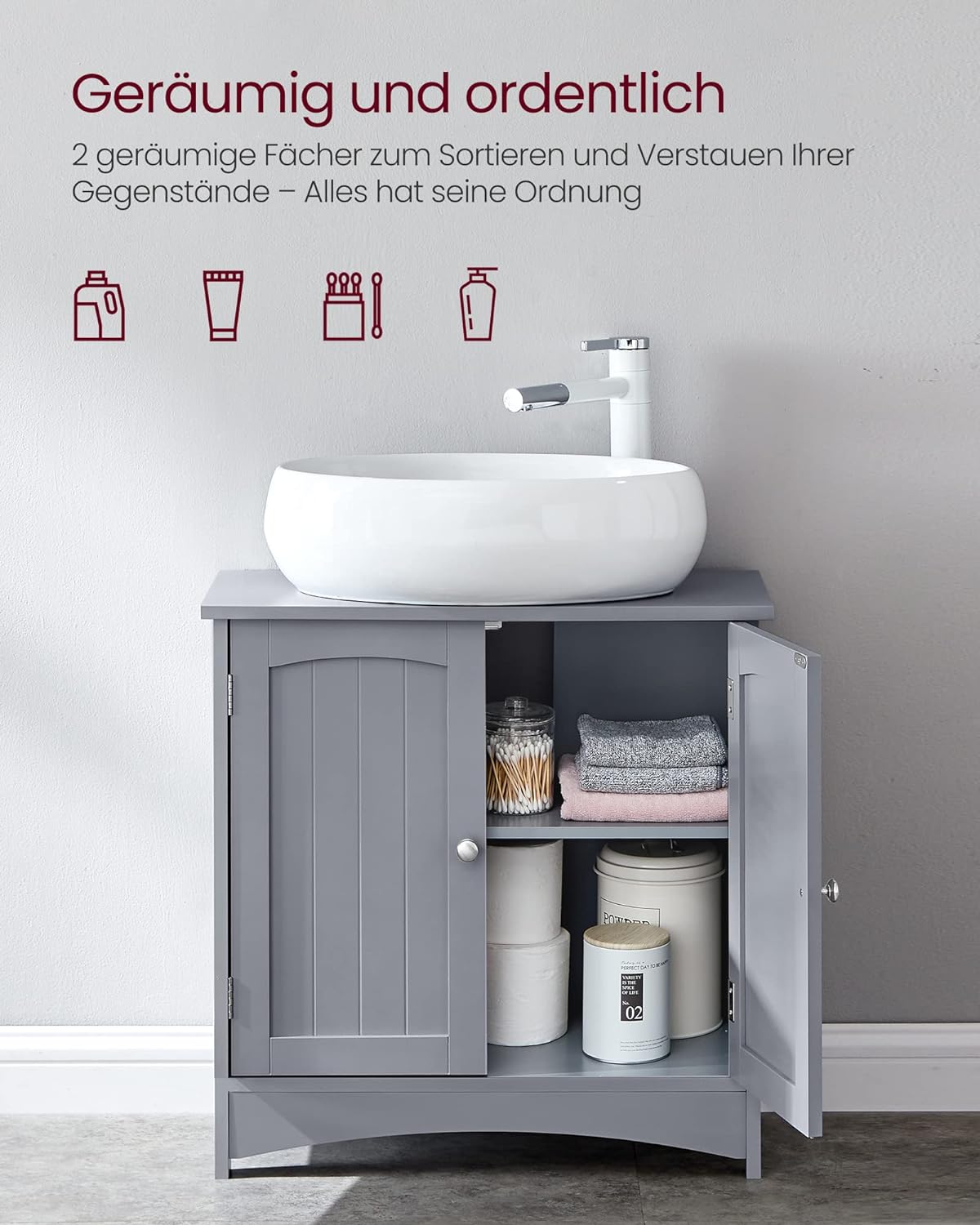 Vicco WASCHTISCHUNTERSCHRANK Eliza Weiß 70 x 63 cm mit 2 Türen online entdecken Vicco WASCHTISCHUNTERSCHRANK Eliza Weiß 70 x 63 cm mit 2 Türen online entdecken