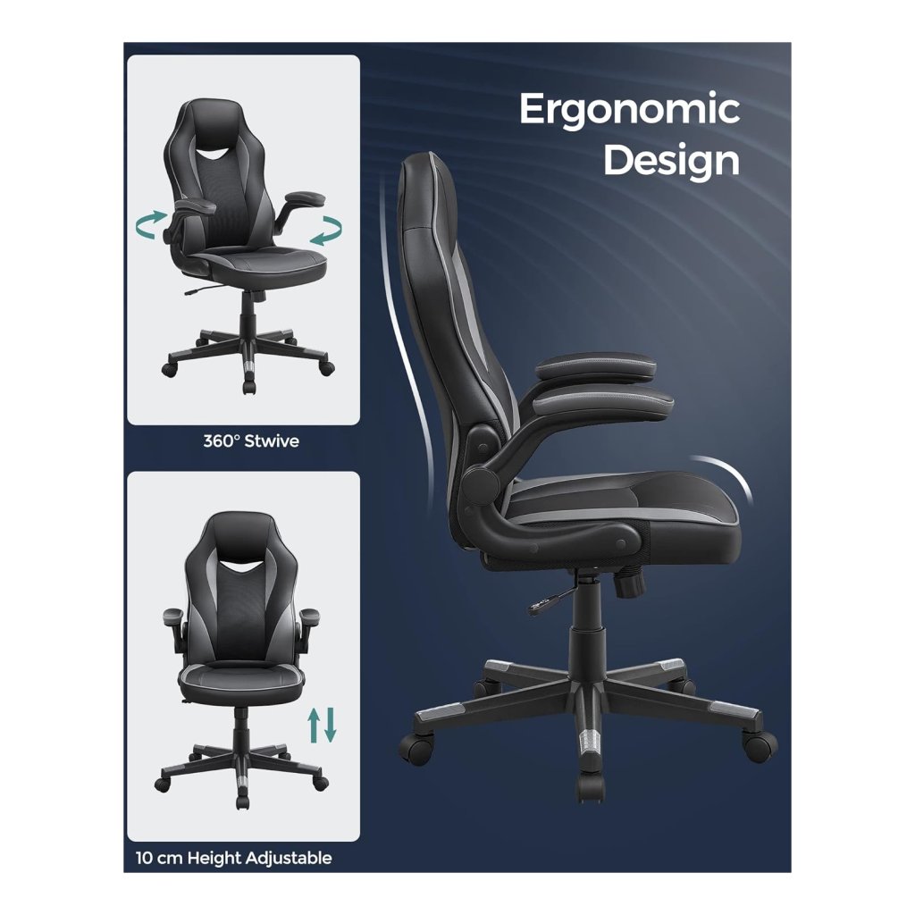 huzaro Force 6.2 Gamingstoel, bureaustoel, eco-lederen stof, koolstof, tot 130 kg belastbaar, in hoogte verstelbaar, hoofdsteun, lendensteun, ergonomisch, Zwart RGB