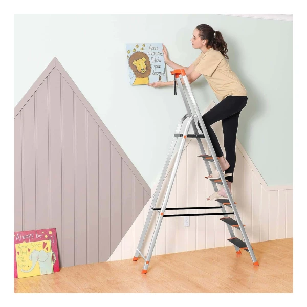 Industriële aluminium trapladder dubbel - Sparta Duo 2 x 4 treden | bol