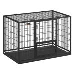 Zware hondenkooi, voor grote en middelgrote honden, dubbele deur, eenvoudige reiniging, hondenpark, XXL, zwart