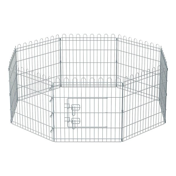 Puppy ren, vrije ren behuizing konijn, opvouwbaar, voor hond, zilver