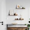 EUGAD Wandplank, set van 3, wandplanken, zwevende hangplanken, industriële wanddecoratie, voor woonkamer, badkamer, keuken, 20 x 18 x 15 cm, van houtmateriaal, vintage houtnerf