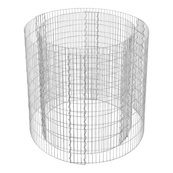 Schanskorven, Ronde Decoratieve Schanskorf Steen, Schanskorven Metalen Stenen, Sluitgaas Draadhek Gegalvaniseerd Staal Roestvrij, Afstand Tuinornament, zilver