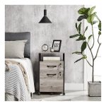 Archiefkast, Kantoorkast Met 2 Afsluitbare Laden, Wielen, Open Plank, Voor Hangende Mappen Stalen Frame Industriele Stijl Greige En Zwart