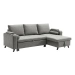 Slaapbank, Bedbank met opbergruimte, gestoffeerde meubels, lichtgrijs