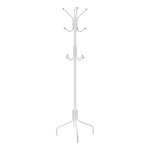 Kapstok, metalen kleerhanger met 12 haken, 4 poten, kapstok voor jassen, hoeden, tassen, voor hal, slaapkamer, kantoor, wit