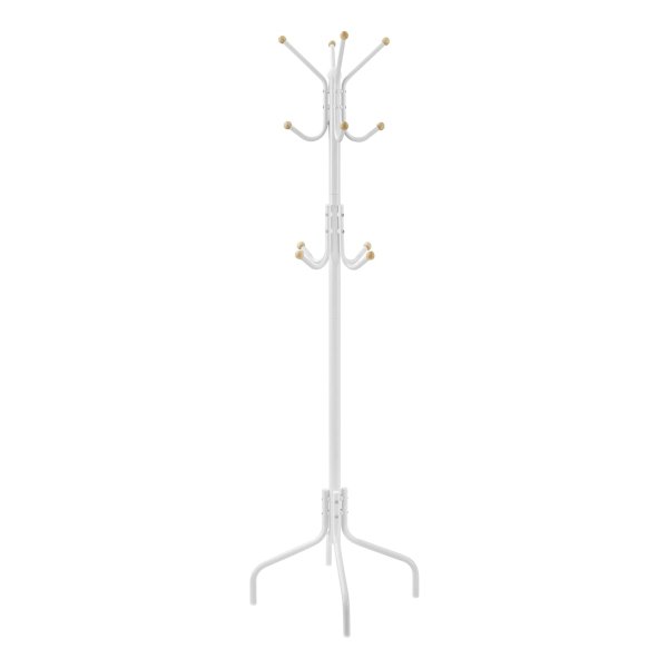 Kapstok, metalen kleerhanger met 12 haken, 4 poten, kapstok voor jassen, hoeden, tassen, voor hal, slaapkamer, kantoor, wit