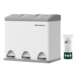 Keukenafvalemmer, metalen pedaalemmer, 3 in 1 afvalemmer, 24 L, afvalscheidingssysteem, eenvoudig te reinigen, staal, wit