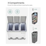 Keukenafvalemmer, Metalen Pedaalemmer, 3-İn-1 Afvalemmer, 24 Liter Keukenafvalemmer, Metalen Pedaalemmer, 3-İn-1 Afvalemmer, 24 Liter