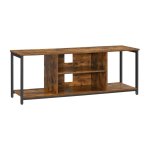TV meubel, tv standaard, tot 55 inch, van metaal en massief hout, rustiek bruin