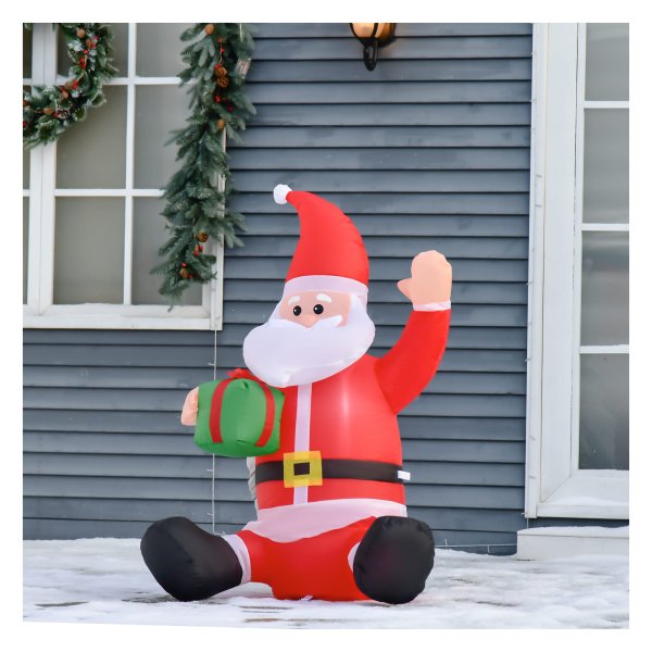 Kerstman – LED - Zelfopblaasbaar - Rood