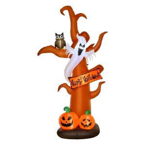 Halloweenboom - LED-verlichting - Pompoenfiguur - Oranje