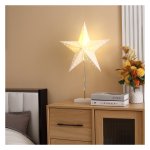 Tafellamp - Zaza Home - Papieren Sterlamp – 5 punten - Wit/Goud