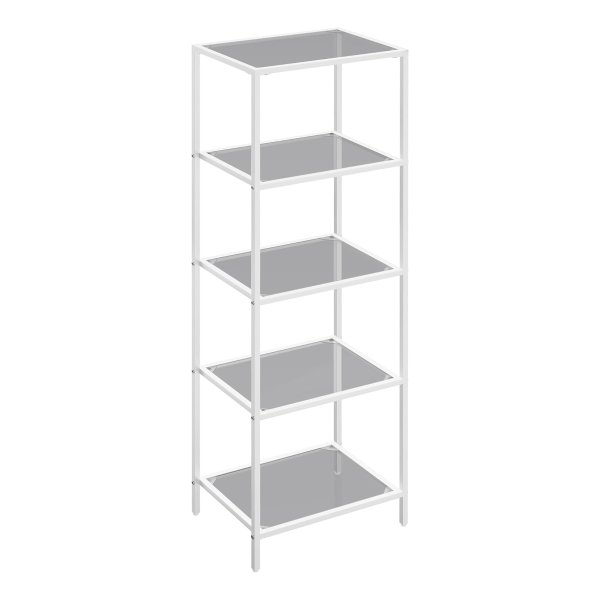 Rek met 5 planken, badkamerrek, gehard glas