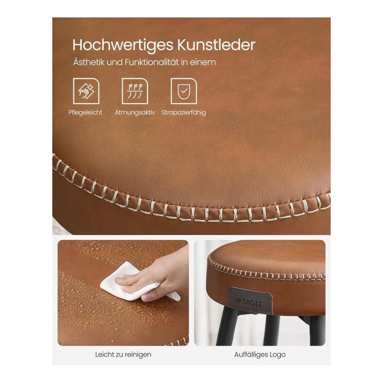 VASAGLE EKHO Collectie - Barkruk, set van 4, keukenstoel, hoog, PU met