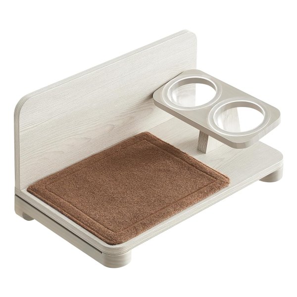Kattenvoerstation, kattenbak muur, klimwand katten, voederbak verhoogd, kattenplank, kattenmeubel, havervlokkenbruin en koffiebruin