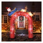 Kerstboog - Feestland - Opblaasbaar - LED-verlichting - Rood