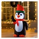 Feestdecoratie - Opblaasbare Pinguïn 1,6m - Met Verlichting - Polyester - Multikleurig