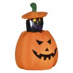 Opblaasbare Pompoengeest - Spookachtige Verlichting - Beweegbare Kat - Oranje