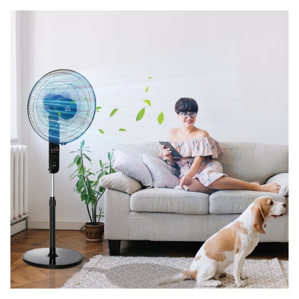 Ventilator -- Afstandsbediening - Verstelbaar - Zwart