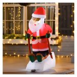 Opblaasbare kerstman slee Zaza Home - Automatisch opblaasbaar - Weerbestendig - rood