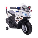 Kinderquad - - Elektrische Politiequad - Met Lichteffecten - Zwart-wit