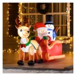 Kerstdecoratie - Zaza Home - Opblaasbare Kerstman - LED-verlichting - Rood