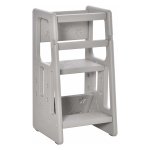 Montessori Leertoren - Handvatten & Verstelbare Hoogtes - Grijs