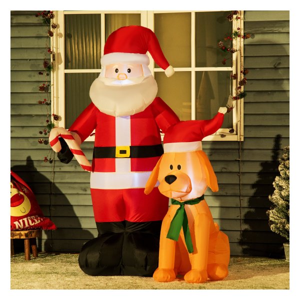 Kerstdecoratie - Opblaasbare kerstman - Met LED verlichting - Waterdicht - Rood