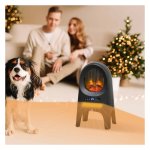 Verwarming - LuxeHeat - Timer en LED-vlammen - Antraciet