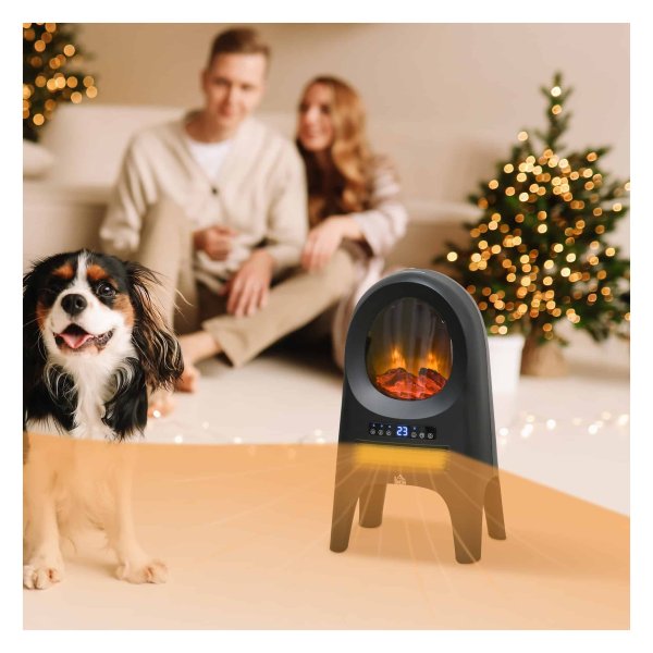 Verwarming - LuxeHeat - Timer en LED-vlammen - Antraciet