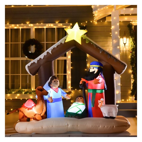 Kerstdecoratie - Geboorte van Jezus - LED-verlichting - Wit