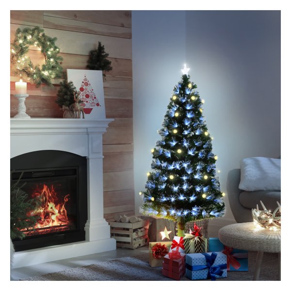 Kerstboom - Zaza Home - Afstandsbediening - LED-verlichting - Groen/Wit