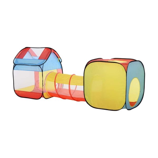 ZAZA Home pop-up kinderspeeltent, 3-delige kindertent, opvouwbare babytent, tunnel, polyester, 230 x 70 x 89 cm