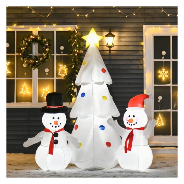 Opblaasbarekerstboom - Zaza Home - Inclusief Led verlichting - Zelfopblazend - Groen