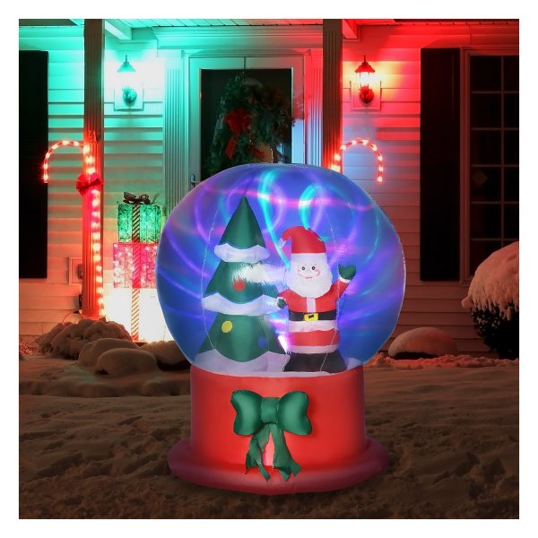 Kerstfiguur - Opblaasbaar - LED-verlichting - Rood