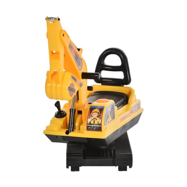ZAZA Home duwauto kinderen duwer baby kindergraafmachine kinderauto met de graafmachine zwart + geel, 20 x 15 x 9 cm