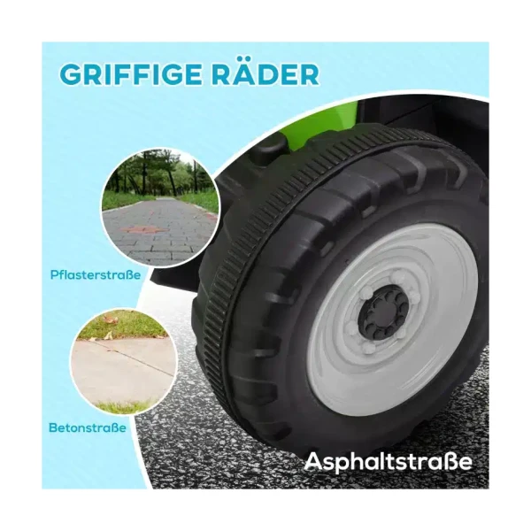 HOMCOM trapauto tractor traptractor met frontlader vanaf 3 jaar speelgoed kinderen zwart 114 x 41 x 52cm