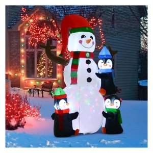 Opblaasbaar - LED-verlichting - Sneeuwpop