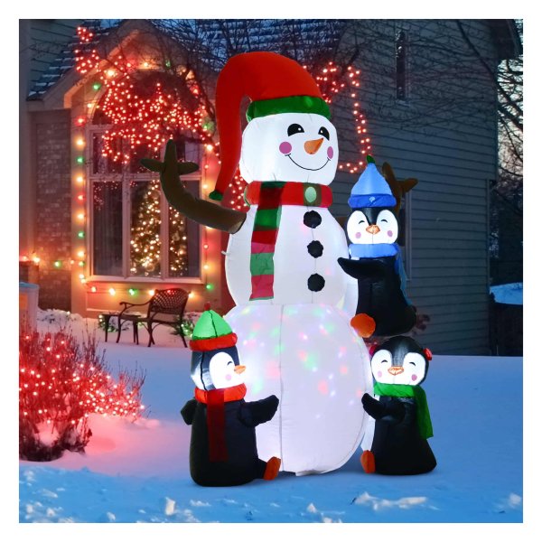 Opblaasbaar - LED-verlichting - Sneeuwpop
