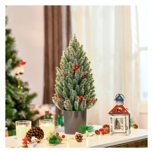 Kunstkerstboom - Zaza Home - Sneeuw bedekt - Besjes - Groen