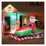 Kerstdecoratie - Opblaasbare Kerstman - LED-verlichting - Groen